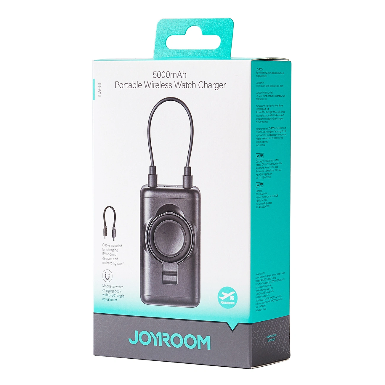 Joyroom JR-W13 powerbank for smartwatches 5000mAh black