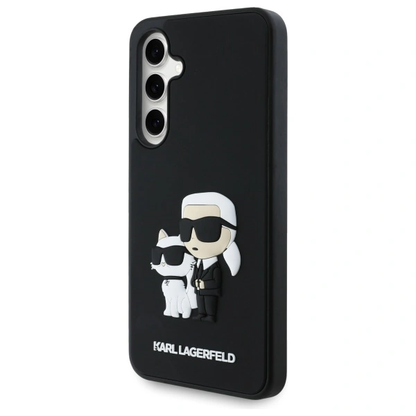 Kryt Karl Lagerfeld KLHCS24FE3DRKCNK Samsung Galaxy S24 FE hardcase 3D Rubber Karl&Choupette black