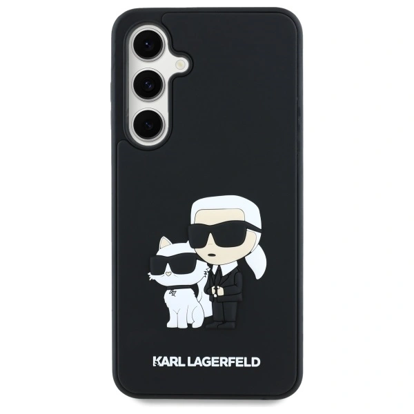 Kryt Karl Lagerfeld KLHCS24FE3DRKCNK Samsung Galaxy S24 FE hardcase 3D Rubber Karl&Choupette black