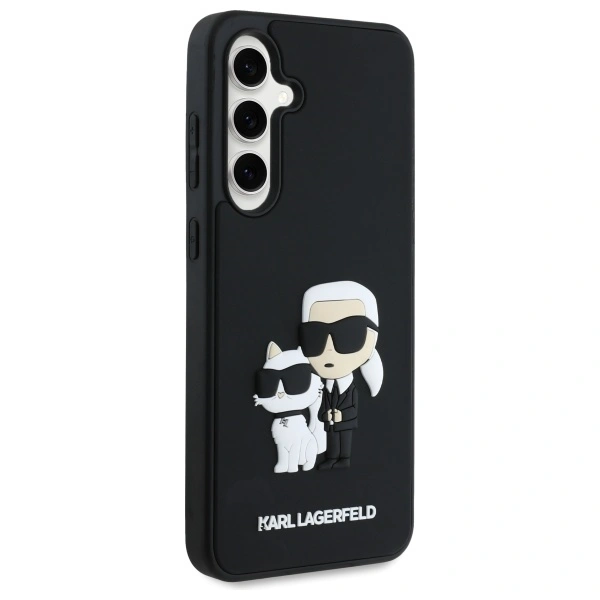 Kryt Karl Lagerfeld KLHCS24FE3DRKCNK Samsung Galaxy S24 FE hardcase 3D Rubber Karl&Choupette black