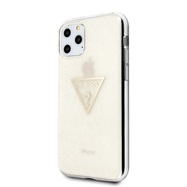 Kryt Guess GUHCN58SGTLGO iPhone 11 Pro gold hard case Glitter Triangle