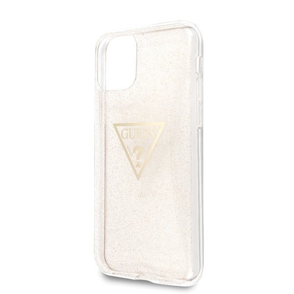 Kryt Guess GUHCN58SGTLGO iPhone 11 Pro gold hard case Glitter Triangle