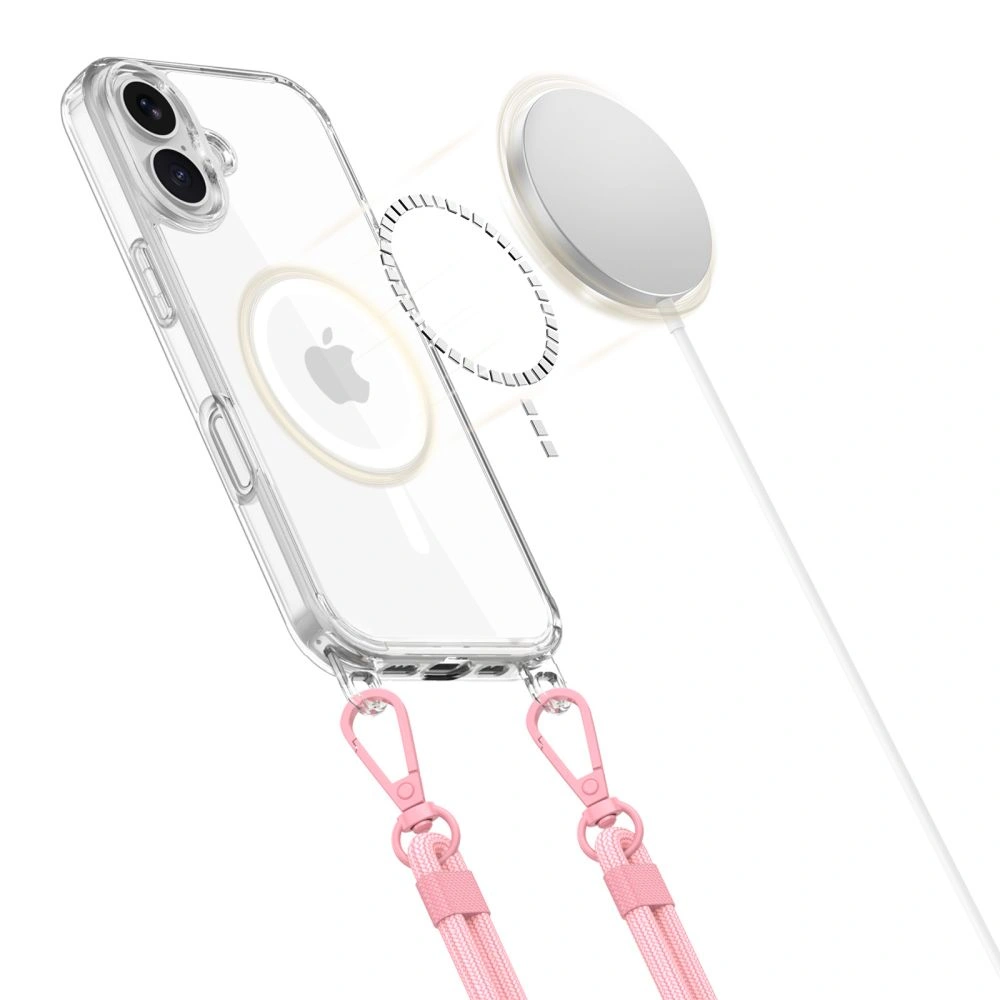 Kryt Tech-Protect Flexair Chain MagSafe Apple iPhone 16 Grey & Pink