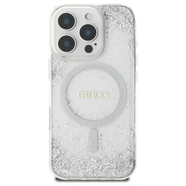 Kryt Guess GUHMP16LRGRGES Apple iPhone 16 Pro hardcase Resin Gradient Glitter MagSafe silver