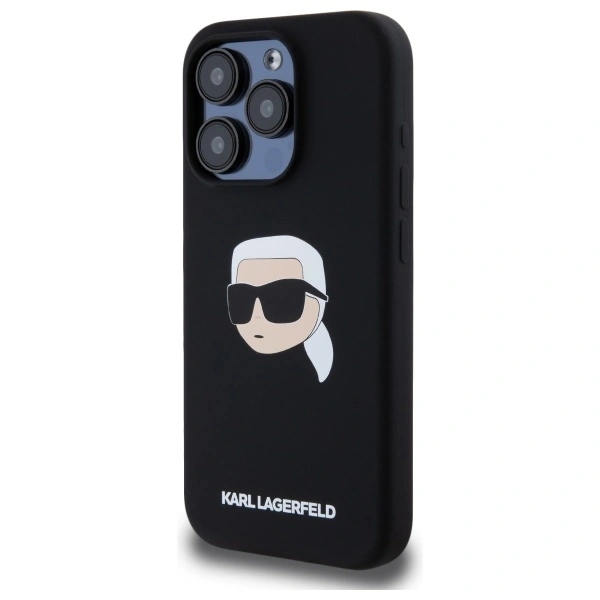 Kryt Karl Lagerfeld KLHMP15LSKHPPLK Apple iPhone 15 Pro hardcase Silicone Karl Head Print MagSafe black