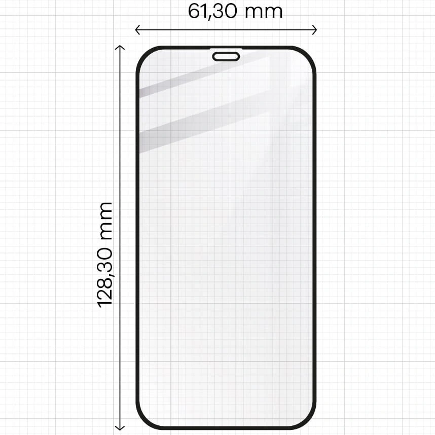 Ochranné sklo Bizon Glass Edge CF tempered glass - [2 PACK] + lens protection Apple iPhone 12 Mini black
