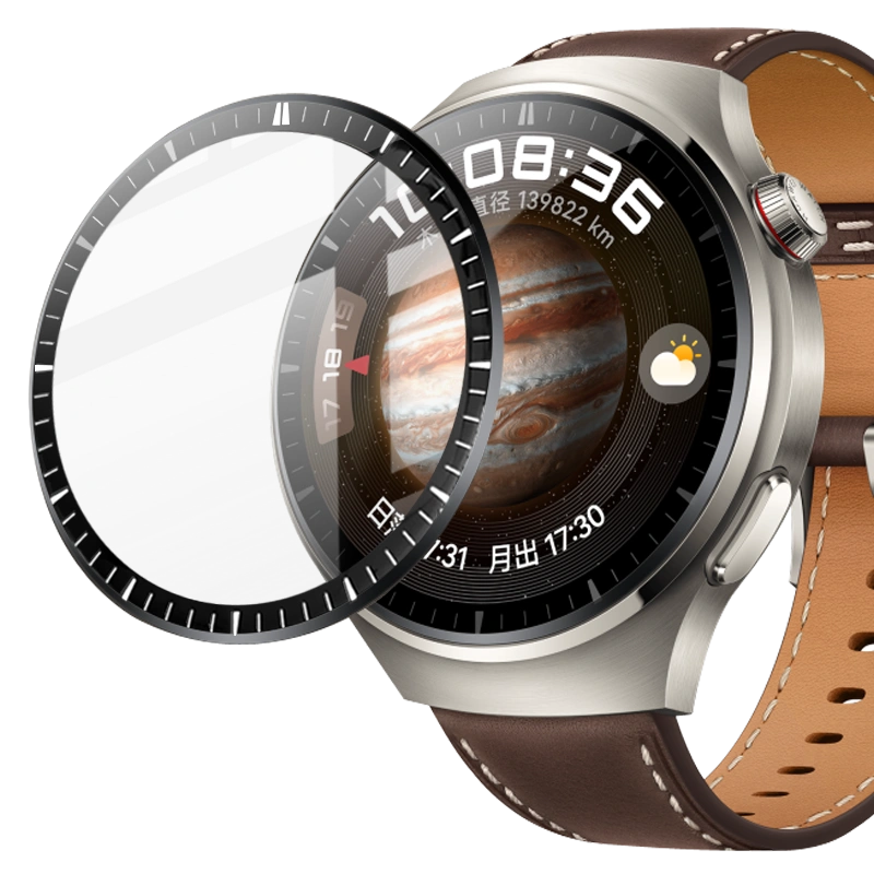 Ochranné sklo Bizon Glass Watch Edge Hybrid Huawei Watch 4 Pro / 4 Pro Space Edition black