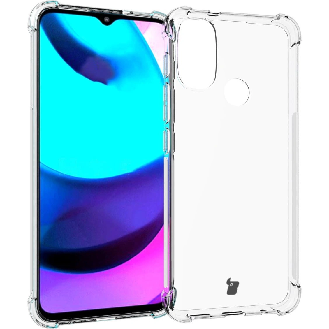 Kryt Bizon Case Clear Pack case + 2x screen glass + lens glass Moto E20 clear