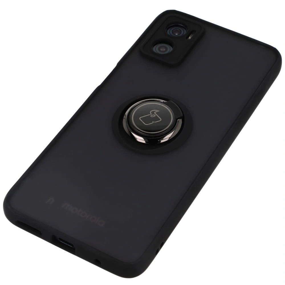 Kryt Bizon Case Hybrid Ring Motorola Moto E22 / E22i smoky with a black frame