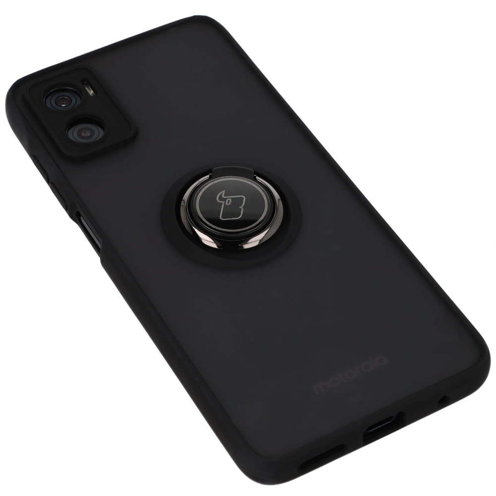 Kryt Bizon Case Hybrid Ring Motorola Moto E22 / E22i smoky with a black frame
