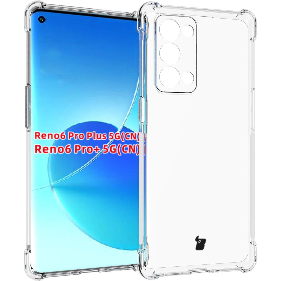 Kryt Bizon Case Clear Pack case + 2x screen film Oppo Reno 6 Pro 5G clear