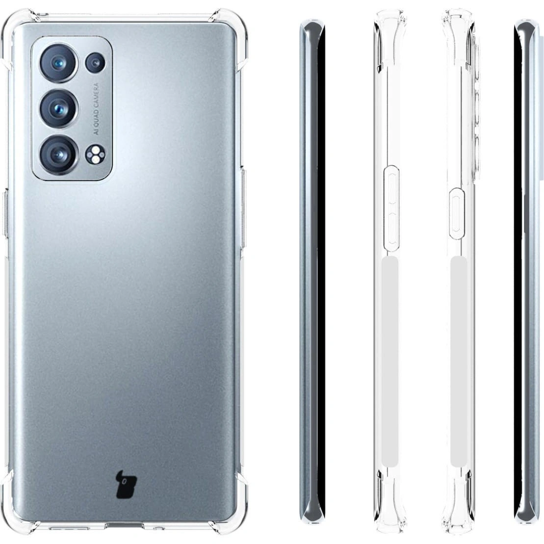 Kryt Bizon Case Clear Pack case + 2x screen film Oppo Reno 6 Pro 5G clear
