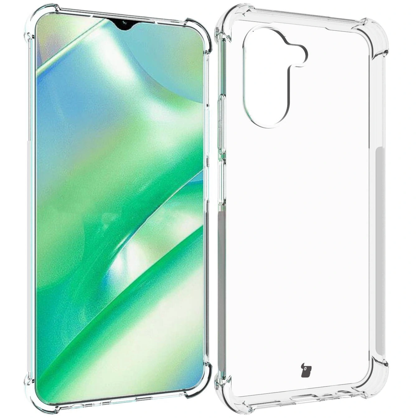 Kryt Bizon Case Clear Pack case + 2x screen glass Realme C33 clear