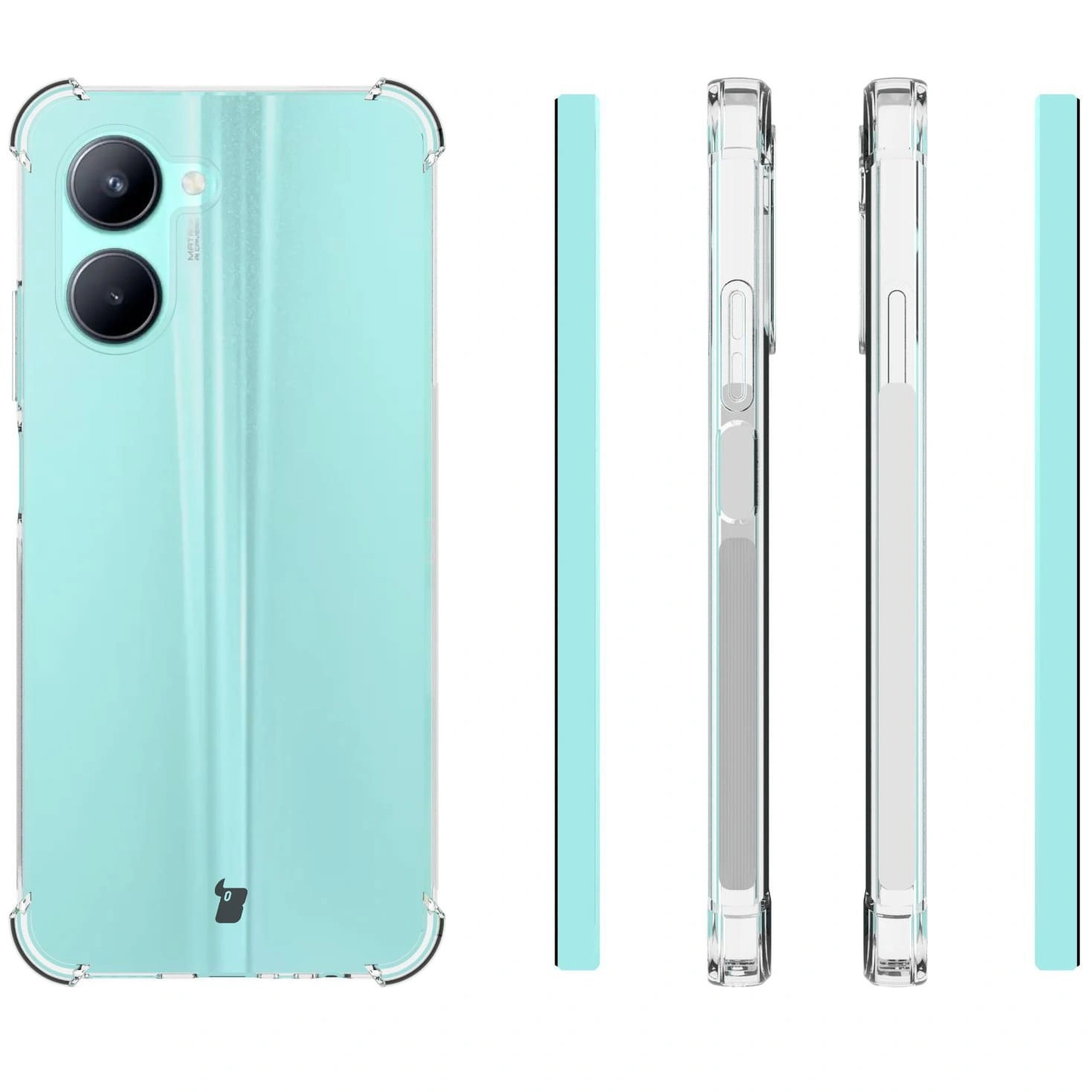 Kryt Bizon Case Clear Pack case + 2x screen glass Realme C33 clear
