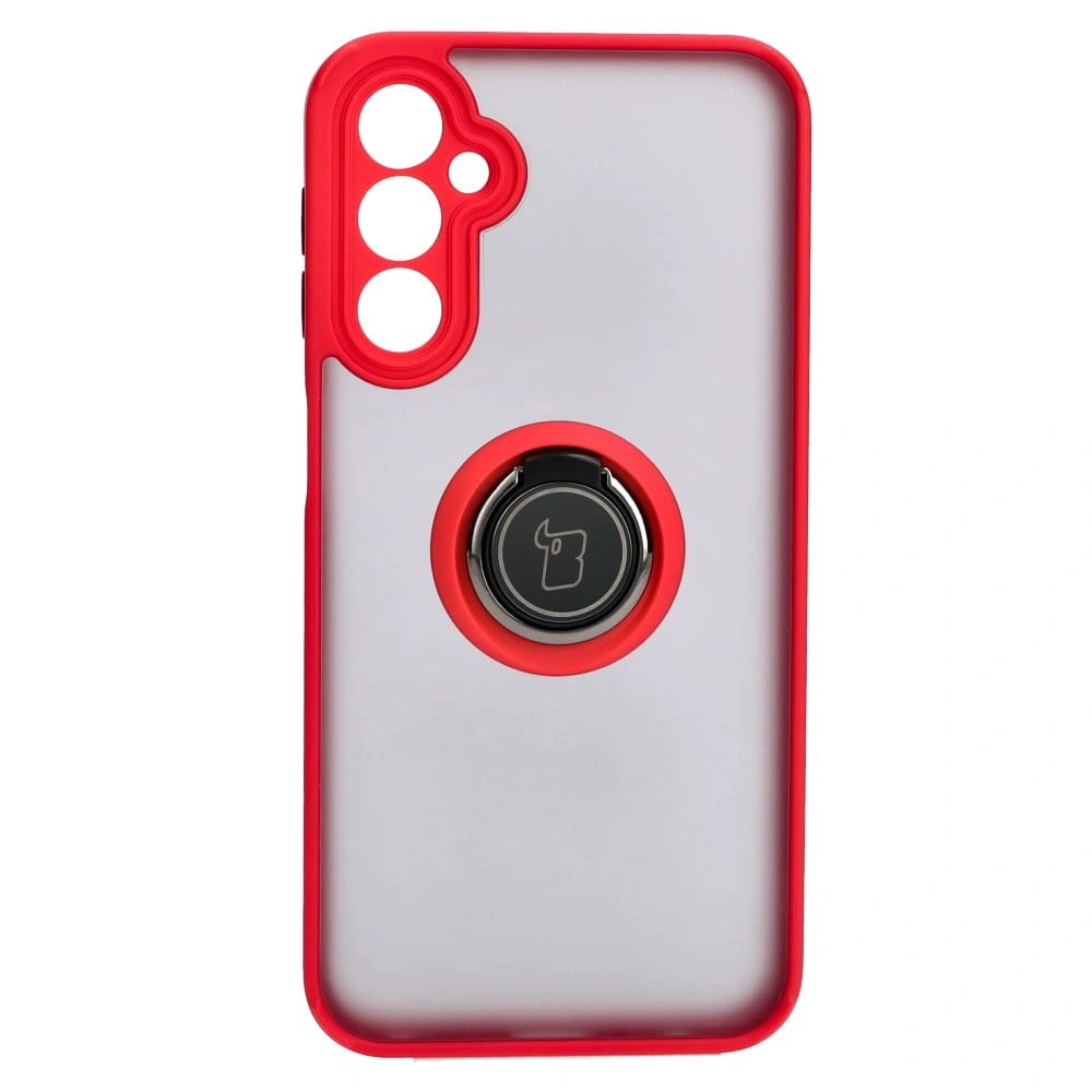 Kryt Bizon Case Hybrid Ring Samsung Galaxy A24 4G smoky with a red frame