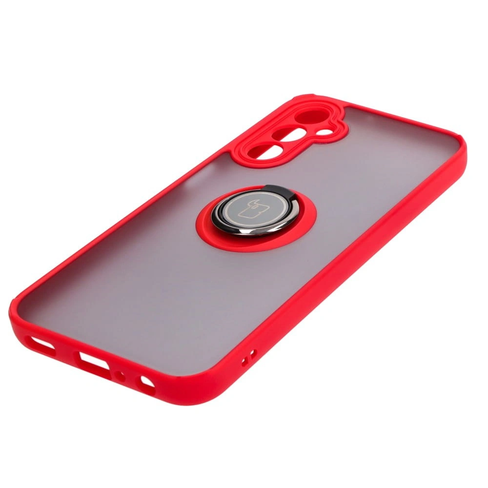 Kryt Bizon Case Hybrid Ring Samsung Galaxy A24 4G smoky with a red frame