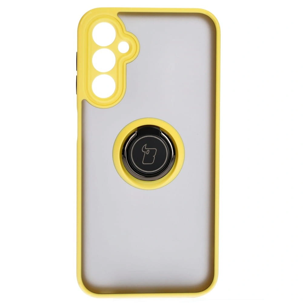 Kryt Bizon Case Hybrid Ring Samsung Galaxy A24 4G smoky with a yellow frame