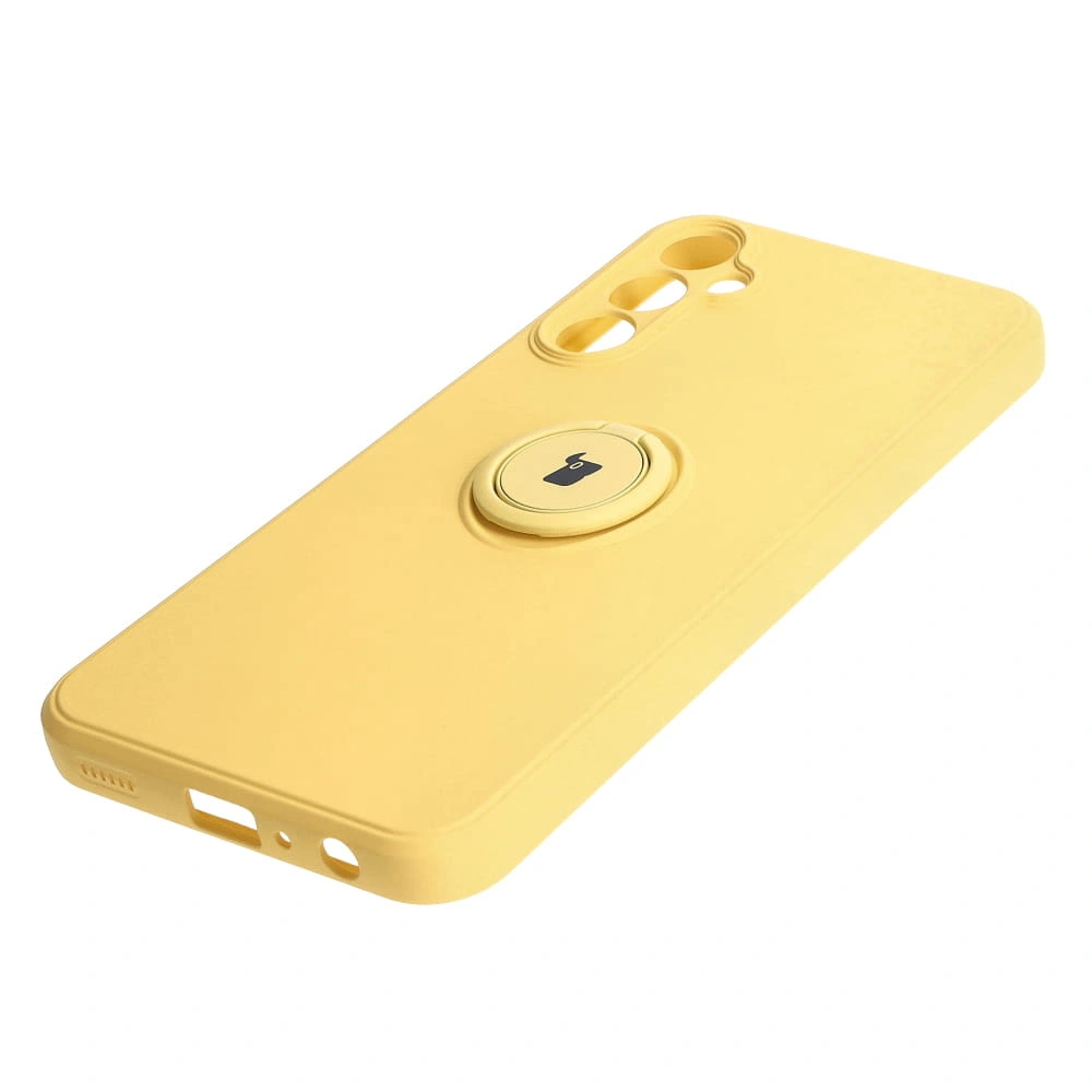 Kryt Bizon Case Silicone Ring Sq Samsung Galaxy A24 yellow