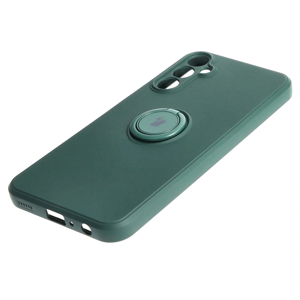 Kryt Bizon Case Silicone Ring Sq Samsung Galaxy A24 dark green