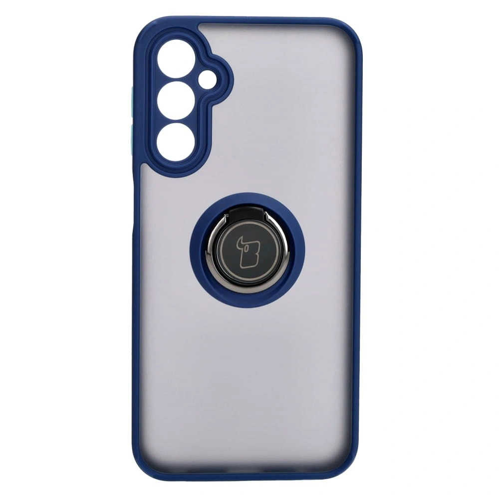 Kryt Bizon Case Hybrid Ring Samsung Galaxy A24 4G smoky with a navy blue frame