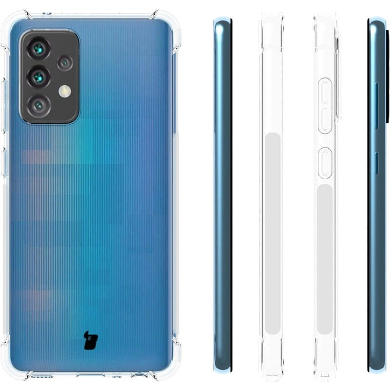 Kryt Bizon Case Clear Pack case + 2x screen glass + lens glass Samsung Galaxy A52s 5G A52 5G/4G clear