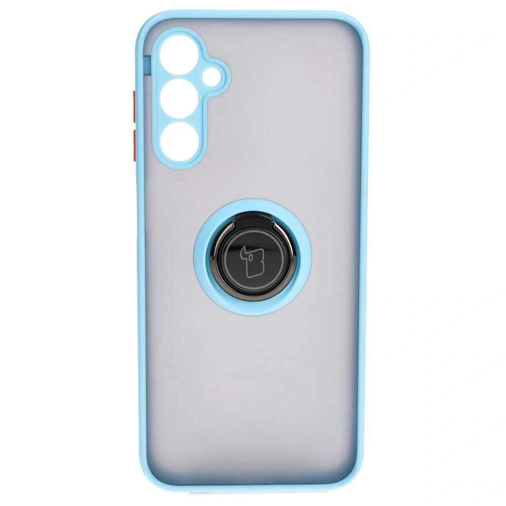 Kryt Bizon Case Hybrid Ring Samsung Galaxy M14 5G smoky with a light blue frame