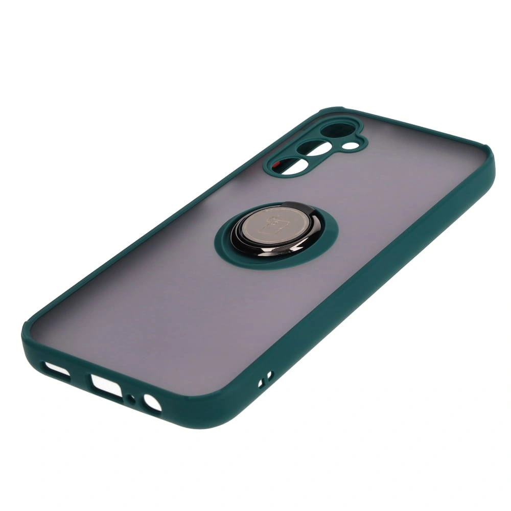 Kryt Bizon Case Hybrid Ring Samsung Galaxy M14 5G smoky with a dark green frame
