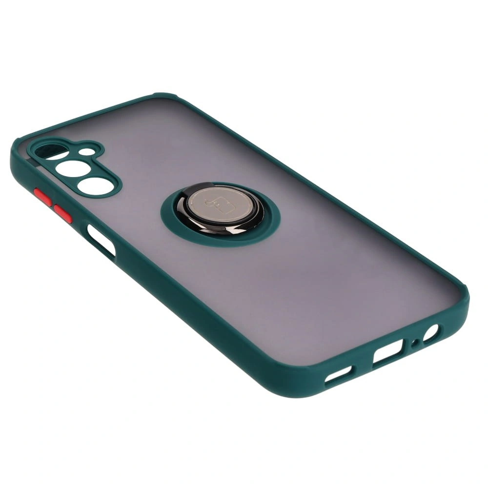 Kryt Bizon Case Hybrid Ring Samsung Galaxy M14 5G smoky with a dark green frame