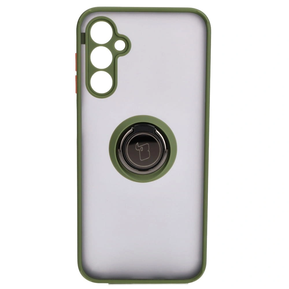 Kryt Bizon Case Hybrid Ring Samsung Galaxy M14 5G smoky with a green frame