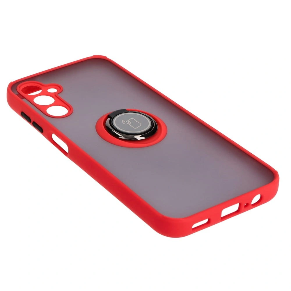 Kryt Bizon Case Hybrid Ring Samsung Galaxy M14 5G smoky with a red frame