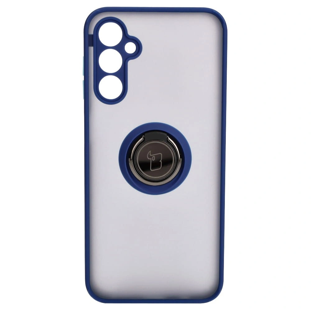 Kryt Bizon Case Hybrid Ring Samsung Galaxy M14 5G smoky with a navy blue frame