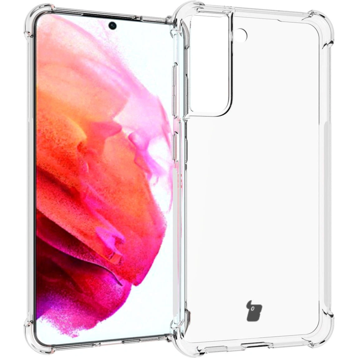 Kryt Bizon Case Clear Pack case + 2x screen glass + lens glass Samsung Galaxy S21 FE clear