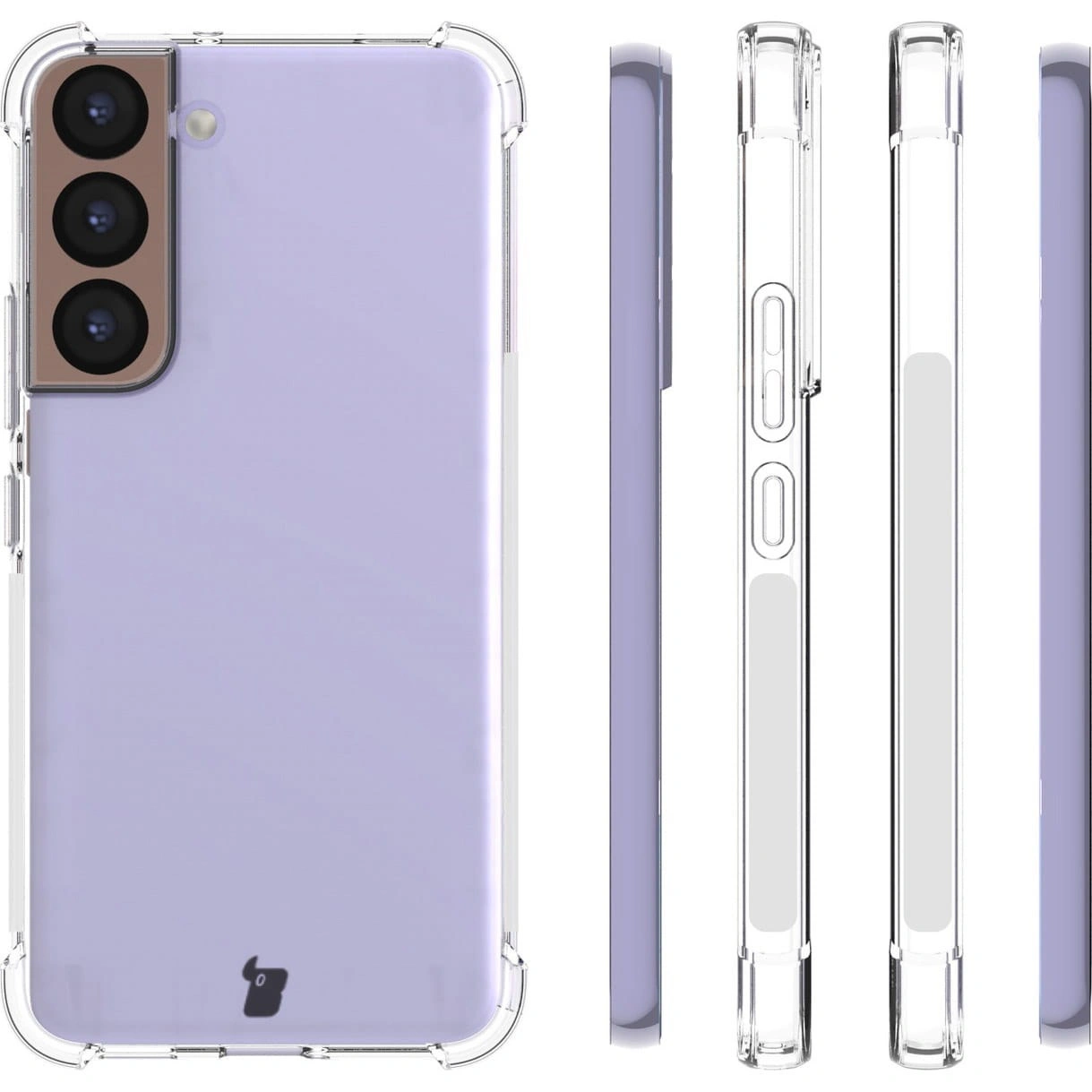 Kryt Bizon Case Clear Pack case + 2x screen glass + lens glass Samsung Galaxy S22 clear