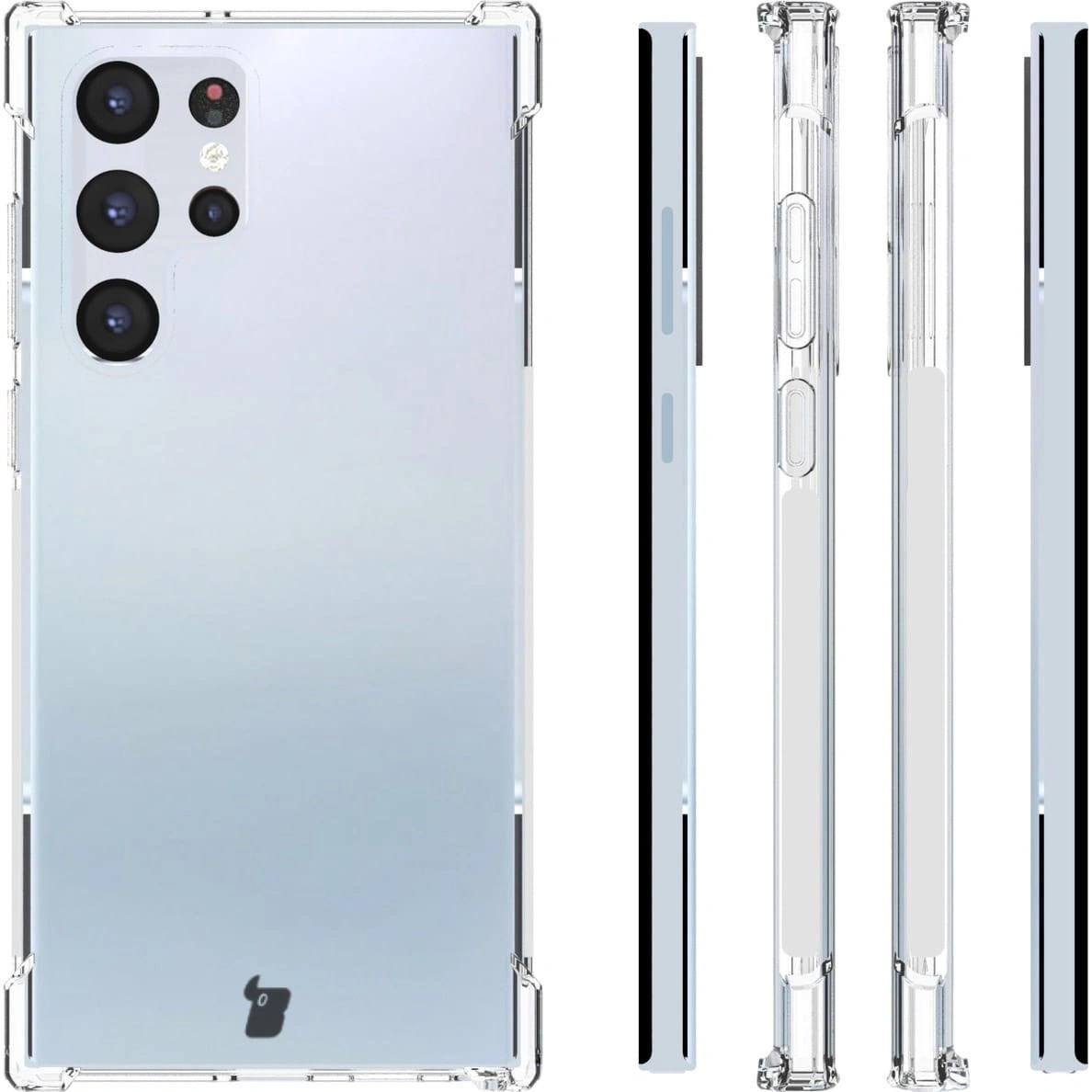 Kryt Bizon Case Clear Pack case + 2x screen film + lens protector Samsung Galaxy S22 Ultra clear