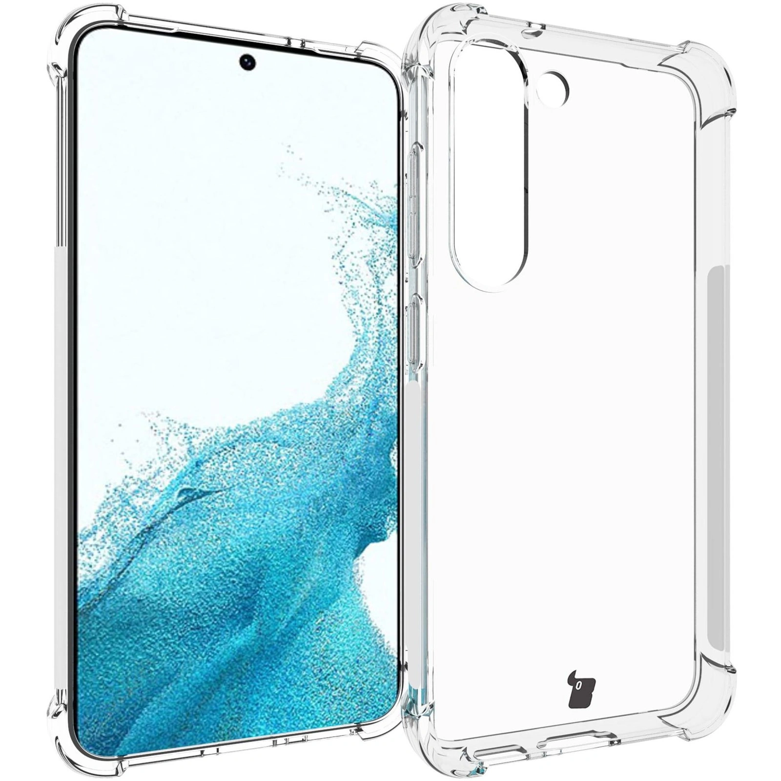 Kryt Bizon Case Clear Pack case + 2x screen glass + lens glass Samsung Galaxy S23 clear