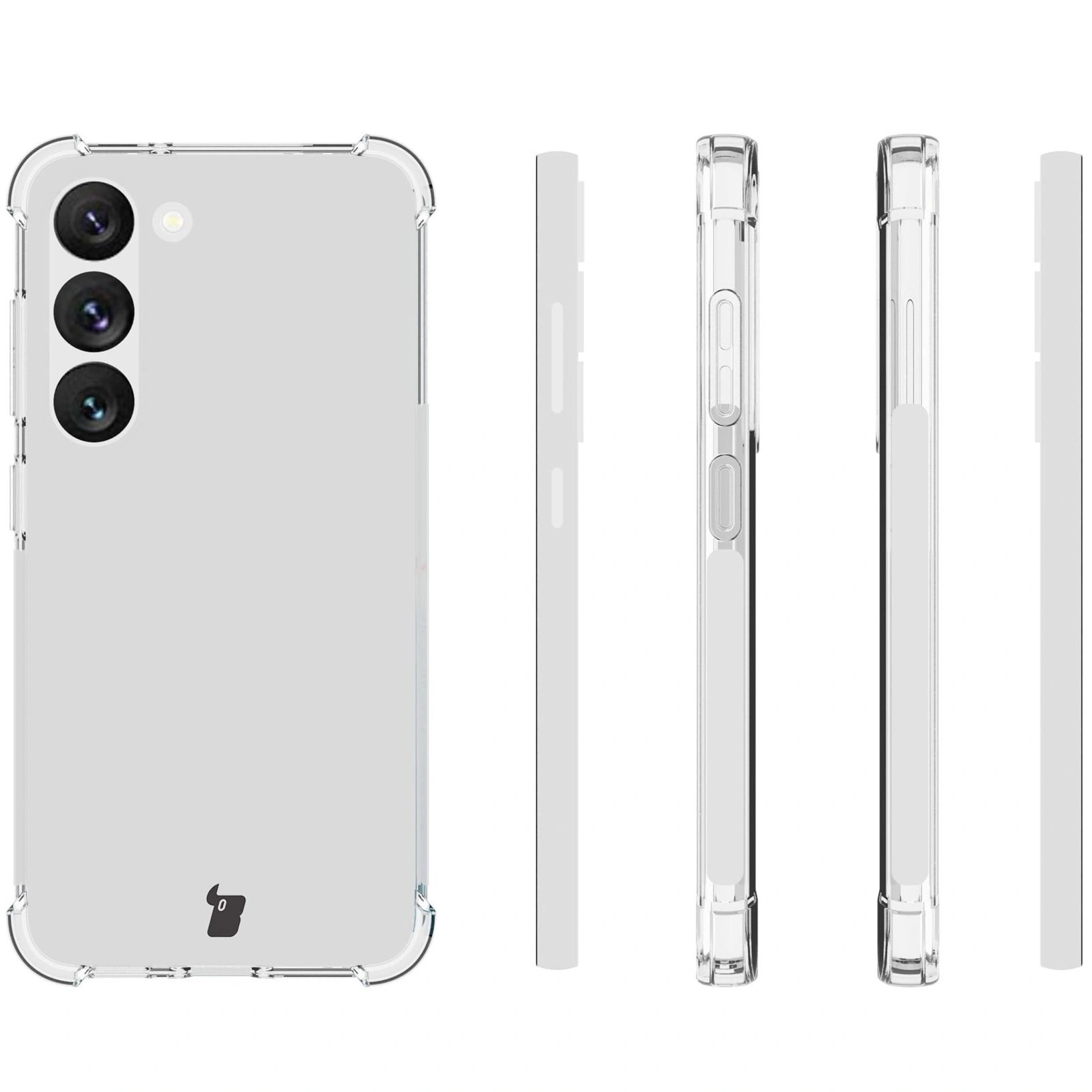 Kryt Bizon Case Clear Pack case + 2x screen glass + lens glass Samsung Galaxy S23 clear
