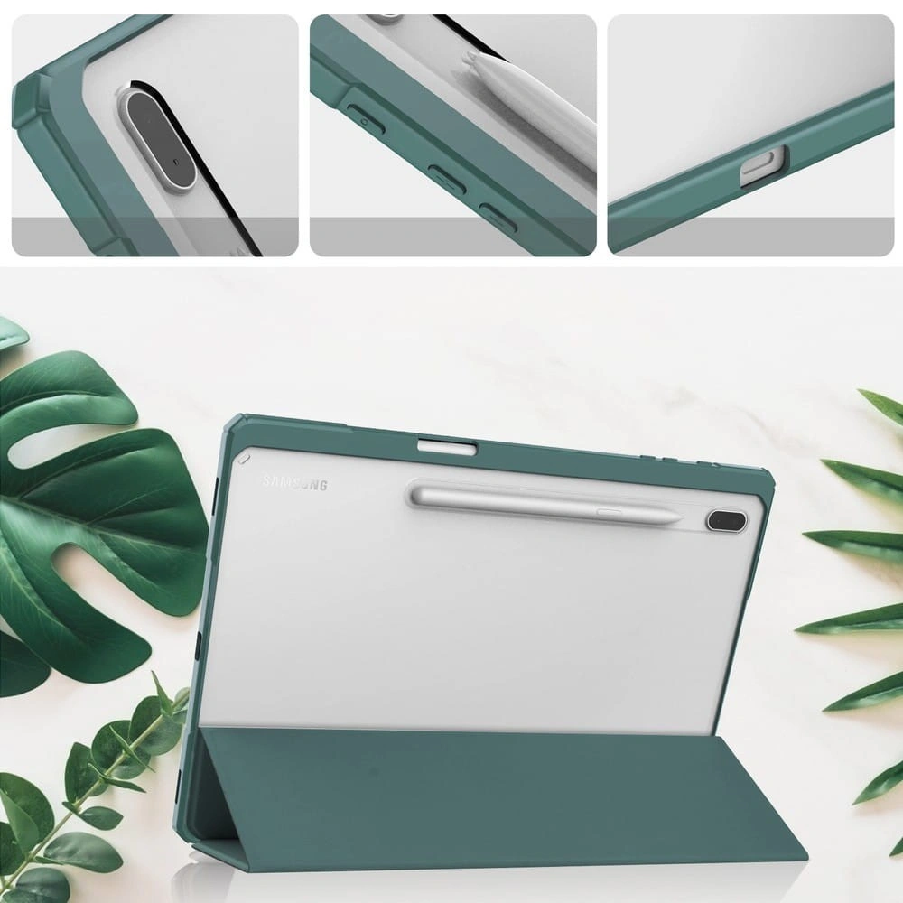 Kryt Bizon Case Tab Clear Matt Samsung Galaxy Tab S8 Plus / S7 Plus / S7 FE dark green