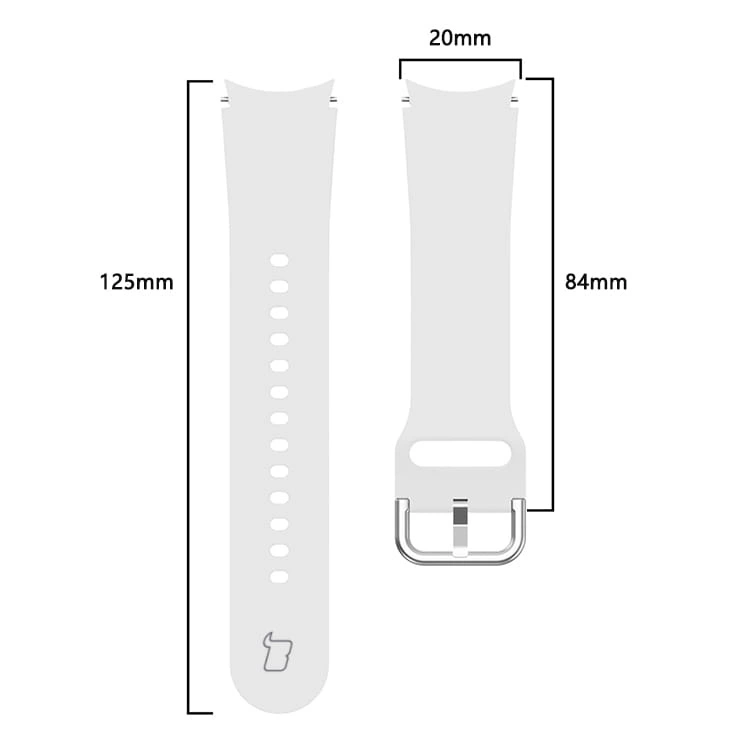 Kryt Bizon Strap Watch Silicone Samsung Galaxy Watch 20 mm white