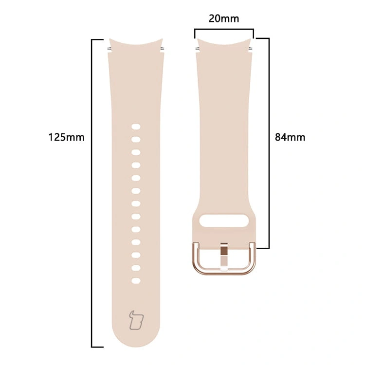 Kryt Bizon Strap Watch Silicone Samsung Galaxy Watch 20 mm light rose
