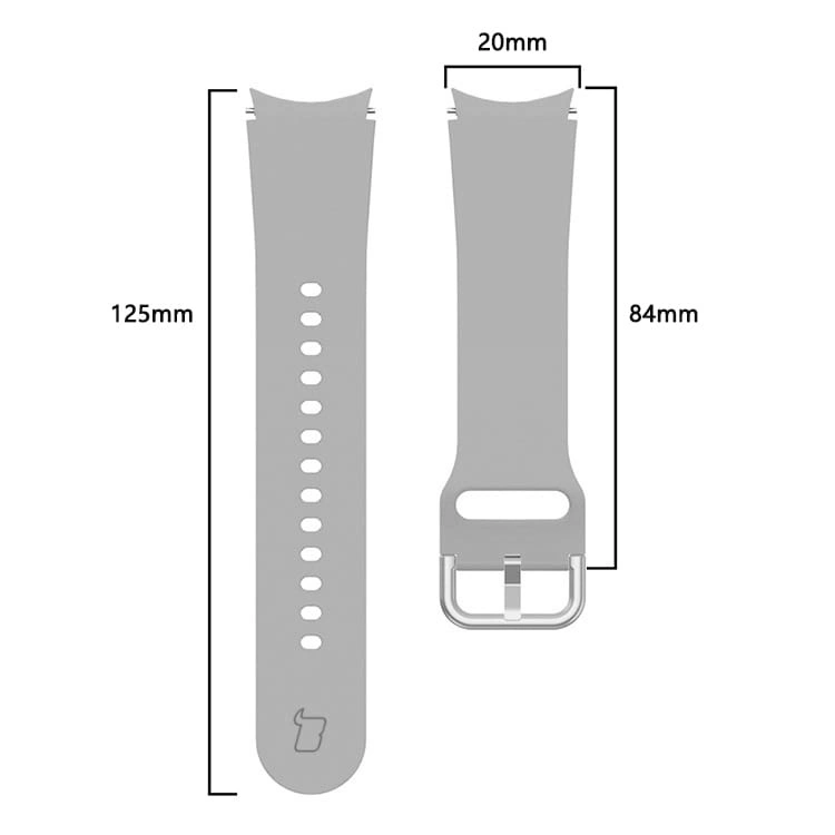 Kryt Bizon Strap Watch Silicone Samsung Galaxy Watch 20 mm light grey