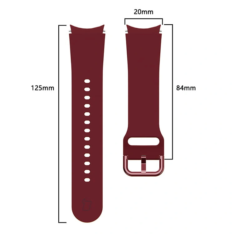Kryt Bizon Strap Watch Silicone Samsung Galaxy Watch 20 mm burgundy