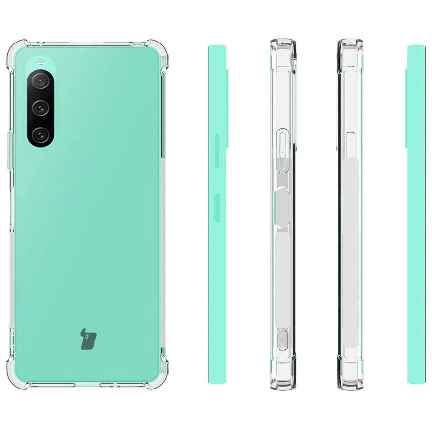Kryt Bizon Case Clear Pack case + 2x screen glass Sony Xperia 10 V clear
