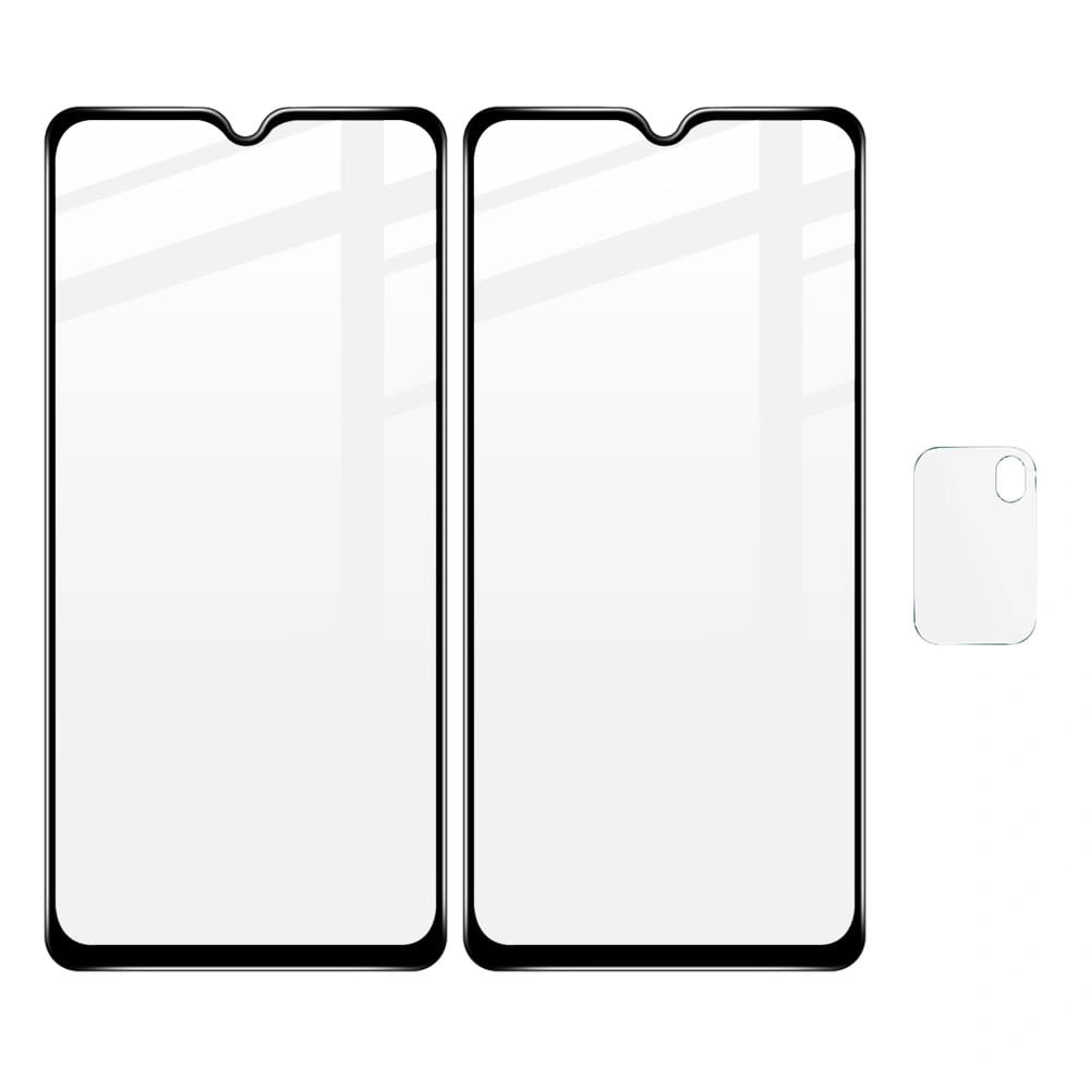 Ochranné sklo Bizon Glass Edge tempered glass - [2 PACK] + lens protection Xiaomi Poco M3 black