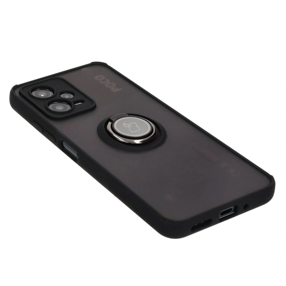 Kryt Bizon Case Hybrid Ring Xiaomi Poco X5 / Redmi Note 12 5G smoky with a black frame