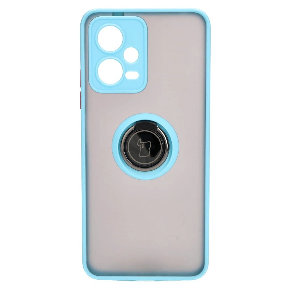 Kryt Bizon Case Hybrid Ring Xiaomi Poco X5 / Redmi Note 12 5G smoky with a light blue frame