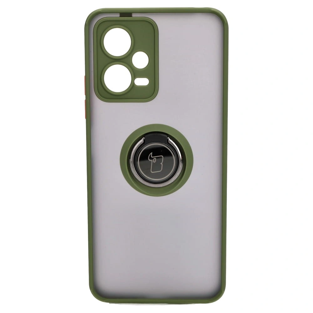 Kryt Bizon Case Hybrid Ring Xiaomi Poco X5 / Redmi Note 12 5G smoky with a green frame