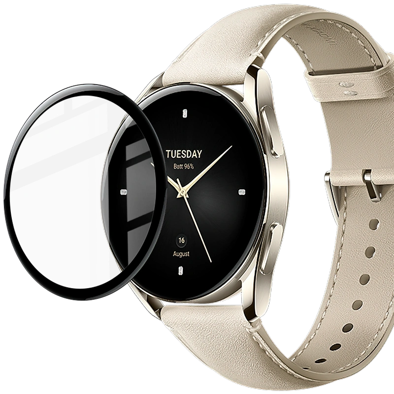 Ochranné sklo Bizon Glass Edge Xiaomi Watch S2 42 mm black