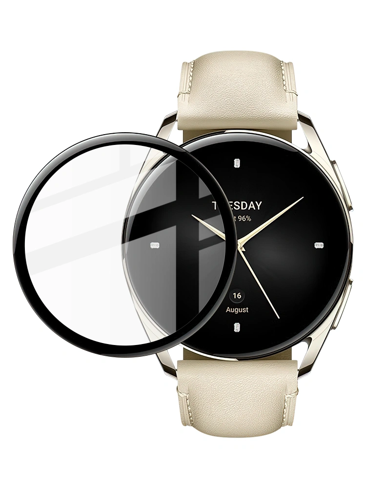 Ochranné sklo Bizon Glass Edge Xiaomi Watch S2 42 mm black