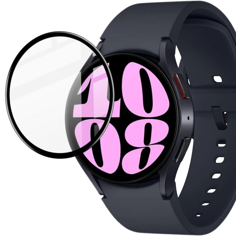 Ochranné sklo Bizon Glass Watch Edge Hybrid Samsung Galaxy Watch 6 44mm black