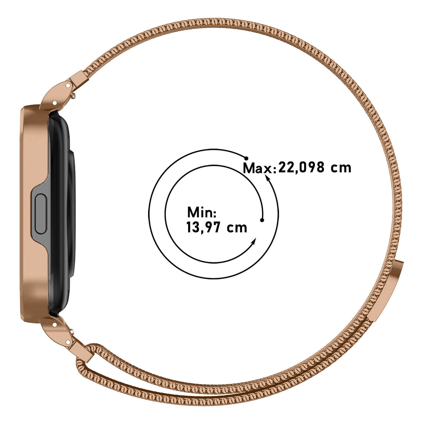 Kryt Bizon Strap + Case Watch Chain Xiaomi Redmi Watch 3 Active rose gold